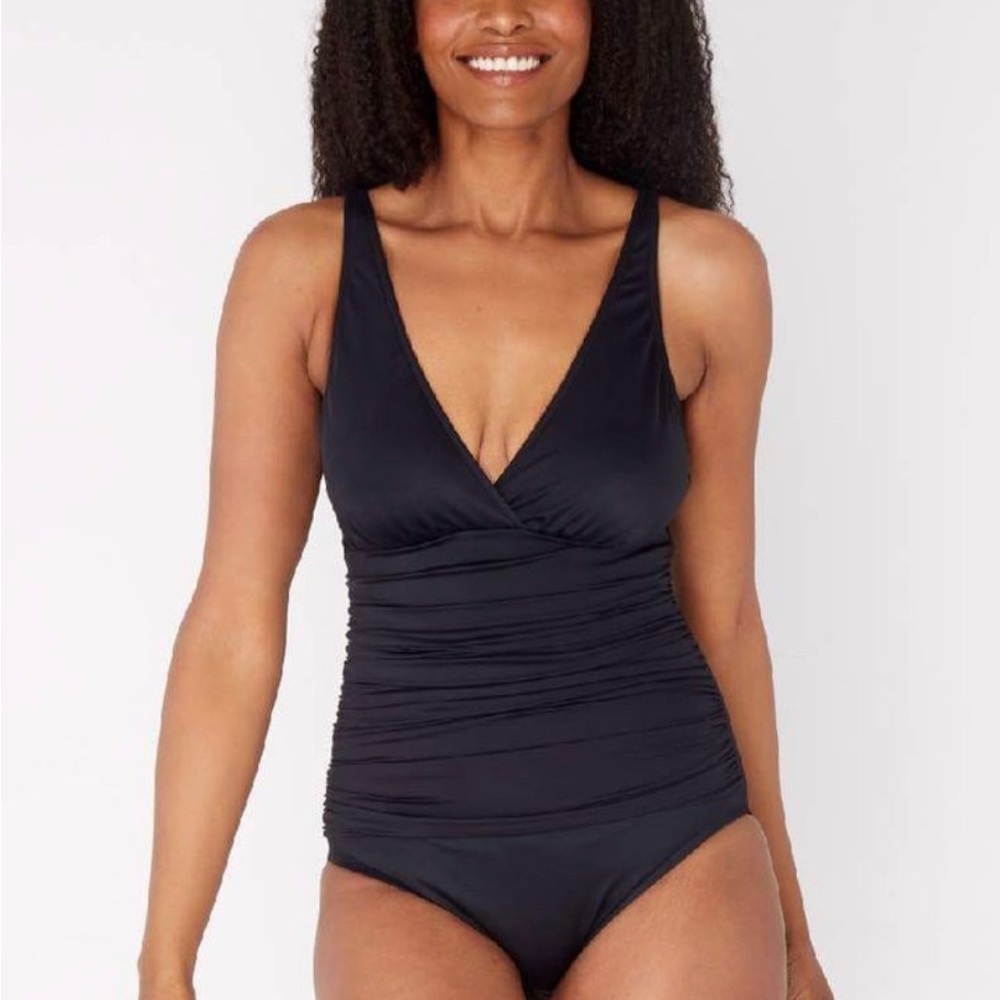 Ruby Ribbon Swimsuit Figi one piece,color: Black,  Size: 14 New without tags